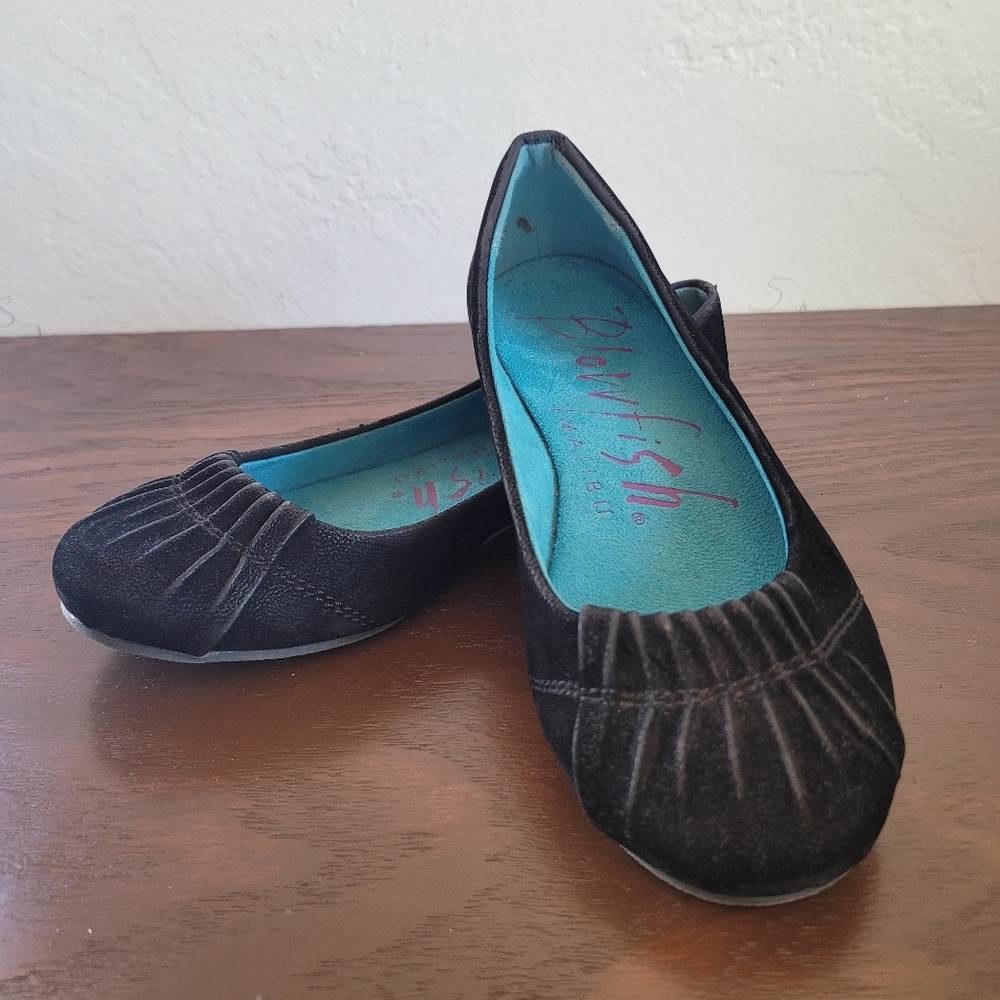 Blowfish Black Vegan Leather "Suede" Flats